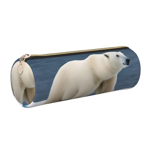 gopoo Eisbär-Leder-Federmäppchen, schlanke ästhetische Ledertasche, Schreibwaren-Organizer-Tasche mit tragbarem Metallring, gold, Einheitsgröße, Kartenhalter gopoo Eisbär-Leder-Federmäppchen, schlanke ästhetische Ledertasche, Schreibwaren-Organizer-Tasche mit tragbarem Metallring, gold, Einheitsgröße, Kartenhalter von gopoo