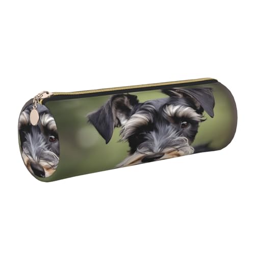 gopoo Entzückendes Schnauzer-Federmäppchen, schlanke ästhetische Ledertasche, Schreibwaren-Organizer-Tasche mit tragbarem Metallring, gold, Einheitsgröße, Kartenhalter gopoo Entzückendes Schnauzer-Federmäppchen, schlanke ästhetische Ledertasche, Schreibwaren-Organizer-Tasche mit tragbarem Metallring, gold, Einheitsgröße, Kartenhalter von gopoo