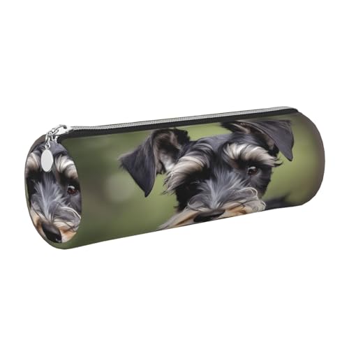 gopoo Entzückendes Schnauzer-Federmäppchen, schlanke ästhetische Ledertasche, Schreibwaren-Organizer-Tasche mit tragbarem Metallring, silber, Einheitsgröße, Kartenhalter gopoo Entzückendes Schnauzer-Federmäppchen, schlanke ästhetische Ledertasche, Schreibwaren-Organizer-Tasche mit tragbarem Metallring, silber, Einheitsgröße, Kartenhalter von gopoo