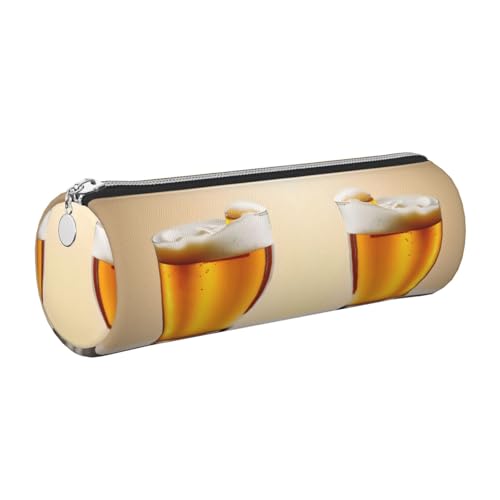 gopoo Federmäppchen aus Bierschaum-Leder, schlanke ästhetische Ledertasche, Schreibwaren-Organizer-Tasche mit tragbarem Metallring, silber, Einheitsgröße, Kartenhalter von gopoo