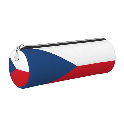 gopoo Federmäppchen aus Leder, Motiv: Flagge der Tschechischen Republik, schlanke ästhetische Ledertasche, Schreibwaren-Organizer-Tasche mit tragbarem Metallring, silber, Einheitsgröße, Kartenhalter gopoo Federmäppchen aus Leder, Motiv: Flagge der Tschechischen Republik, schlanke ästhetische Ledertasche, Schreibwaren-Organizer-Tasche mit tragbarem Metallring, silber, Einheitsgröße, Kartenhalter von gopoo