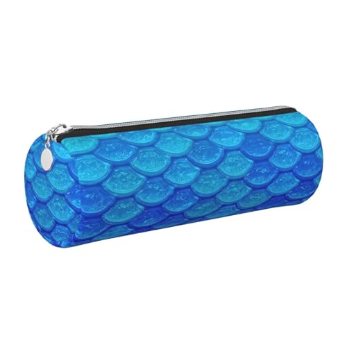 gopoo Federmäppchen aus Leder, Motiv: Meerjungfrau und Fisch, schmal, ästhetisches Leder, Schreibwaren-Organizer-Tasche mit tragbarem Metallring, Meerblau, silber, Einheitsgröße, Kartenhalter gopoo Federmäppchen aus Leder, Motiv: Meerjungfrau und Fisch, schmal, ästhetisches Leder, Schreibwaren-Organizer-Tasche mit tragbarem Metallring, Meerblau, silber, Einheitsgröße, Kartenhalter von gopoo