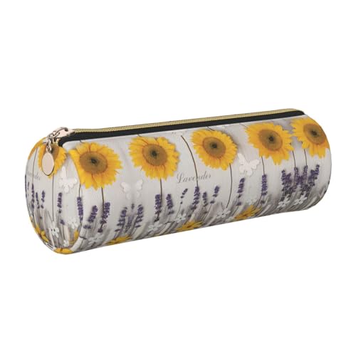 gopoo Federmäppchen aus Leder, Sonnenblumen auf Holz, schmal, ästhetisch, Schreibwaren-Organizer-Tasche mit tragbarem Metallring, gold, Einheitsgröße, Kartenhalter gopoo Federmäppchen aus Leder, Sonnenblumen auf Holz, schmal, ästhetisch, Schreibwaren-Organizer-Tasche mit tragbarem Metallring, gold, Einheitsgröße, Kartenhalter von gopoo