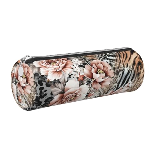gopoo Federmäppchen aus Leder, mit Leopardenmuster, schlankes ästhetisches Lederetui, Schreibwaren-Organizer-Tasche mit tragbarem Metallring, silber, Einheitsgröße, Kartenhalter gopoo Federmäppchen aus Leder, mit Leopardenmuster, schlankes ästhetisches Lederetui, Schreibwaren-Organizer-Tasche mit tragbarem Metallring, silber, Einheitsgröße, Kartenhalter von gopoo