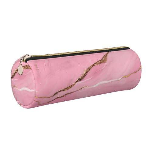 gopoo Federmäppchen aus Leder, mit Marmor-Textur, schmal, ästhetisches Leder, Schreibwaren-Organizer-Tasche mit tragbarem Metallring, gold, Einheitsgröße, Kartenhalter von gopoo