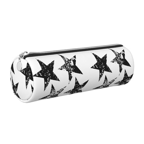 gopoo Federmäppchen aus Leder, mit Sternmotiv, schlanke ästhetische Ledertasche, Schreibwaren-Organizer-Tasche mit tragbarem Metallring, silber, Einheitsgröße, Kartenhalter gopoo Federmäppchen aus Leder, mit Sternmotiv, schlanke ästhetische Ledertasche, Schreibwaren-Organizer-Tasche mit tragbarem Metallring, silber, Einheitsgröße, Kartenhalter von gopoo