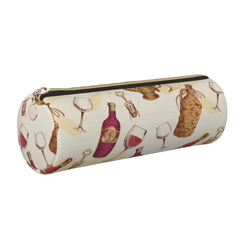 gopoo Federmäppchen aus Leder, schlankes ästhetisches Lederetui, Schreibwaren-Organizer-Tasche mit tragbarem Metallring, Rotweinrot, gold, Einheitsgröße, Kartenhalter von gopoo