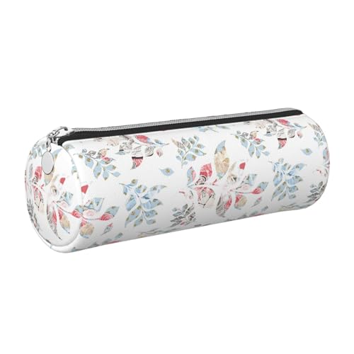 gopoo Federmäppchen aus Leder mit Blumenmuster, schlanke ästhetische Ledertasche, Schreibwaren-Organizer-Tasche mit tragbarem Metallring, silber, Einheitsgröße, Kartenhalter gopoo Federmäppchen aus Leder mit Blumenmuster, schlanke ästhetische Ledertasche, Schreibwaren-Organizer-Tasche mit tragbarem Metallring, silber, Einheitsgröße, Kartenhalter von gopoo
