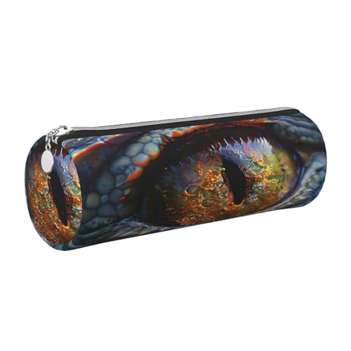 gopoo Federmäppchen aus Leder mit Drachenauge, schlanke ästhetische Ledertasche, Schreibwaren-Organizer-Tasche mit tragbarem Metallring, silber, Einheitsgröße, Kartenhalter gopoo Federmäppchen aus Leder mit Drachenauge, schlanke ästhetische Ledertasche, Schreibwaren-Organizer-Tasche mit tragbarem Metallring, silber, Einheitsgröße, Kartenhalter von gopoo