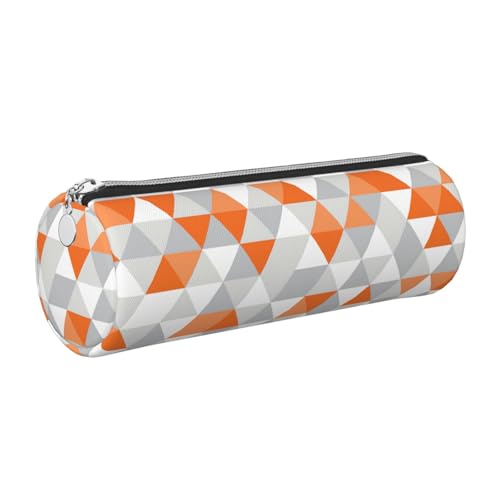 gopoo Federmäppchen aus Leder mit Dreiecksmuster, schlanke ästhetische Ledertasche, Schreibwaren-Organizer-Tasche mit tragbarem Metallring, silber, Einheitsgröße, Kartenhalter von gopoo