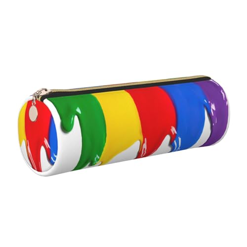 gopoo Federmäppchen aus Leder mit Farbspritzer-Hintergrund, schlanke ästhetische Ledertasche, Schreibwaren-Organizer-Tasche mit tragbarem Metallring, gold, Einheitsgröße, Kartenhalter gopoo Federmäppchen aus Leder mit Farbspritzer-Hintergrund, schlanke ästhetische Ledertasche, Schreibwaren-Organizer-Tasche mit tragbarem Metallring, gold, Einheitsgröße, Kartenhalter von gopoo