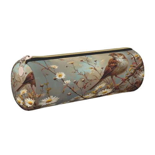 gopoo Federmäppchen aus Leder mit Gänseblümchen-Vogelbaum, schlanke ästhetische Ledertasche, Schreibwaren-Organizer-Tasche mit tragbarem Metallring, gold, Einheitsgröße, Kartenhalter gopoo Federmäppchen aus Leder mit Gänseblümchen-Vogelbaum, schlanke ästhetische Ledertasche, Schreibwaren-Organizer-Tasche mit tragbarem Metallring, gold, Einheitsgröße, Kartenhalter von gopoo