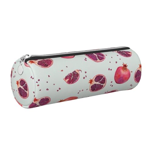 gopoo Federmäppchen aus Leder mit Granatapfelmuster, schlanke ästhetische Ledertasche, Schreibwaren-Organizer-Tasche mit tragbarem Metallring, silber, Einheitsgröße, Kartenhalter gopoo Federmäppchen aus Leder mit Granatapfelmuster, schlanke ästhetische Ledertasche, Schreibwaren-Organizer-Tasche mit tragbarem Metallring, silber, Einheitsgröße, Kartenhalter von gopoo