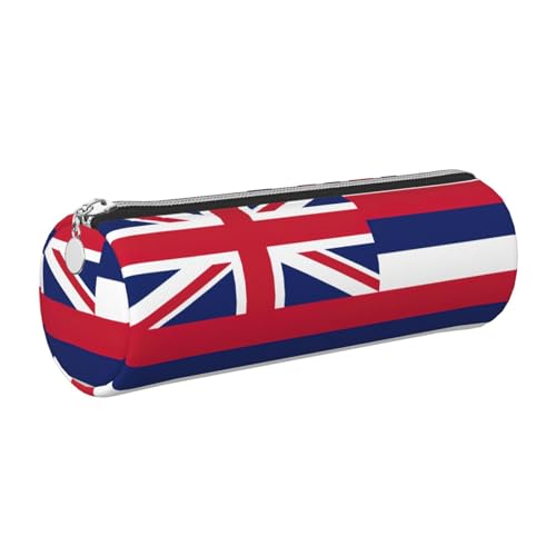 gopoo Federmäppchen aus Leder mit Hawaii-Flagge, schlankes ästhetisches Lederetui, Schreibwaren-Organizer-Tasche mit tragbarem Metallring, silber, Einheitsgröße, Kartenhalter gopoo Federmäppchen aus Leder mit Hawaii-Flagge, schlankes ästhetisches Lederetui, Schreibwaren-Organizer-Tasche mit tragbarem Metallring, silber, Einheitsgröße, Kartenhalter von gopoo