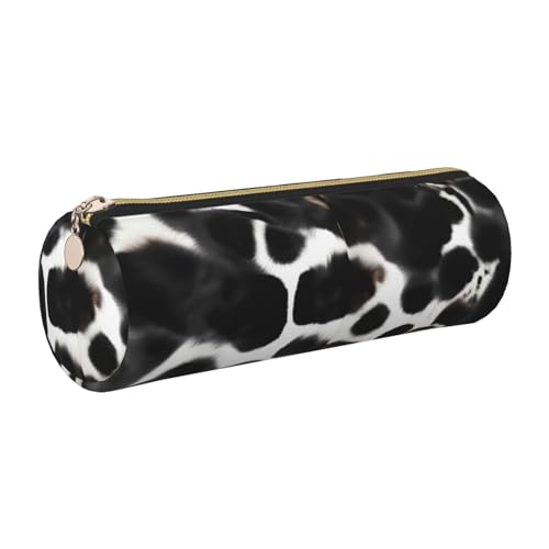 gopoo Federmäppchen aus Leder mit Kuhfell-Aufdruck, schlanke ästhetische Ledertasche, Schreibwaren-Organizer-Tasche mit tragbarem Metallring, gold, Einheitsgröße, Kartenhalter von gopoo