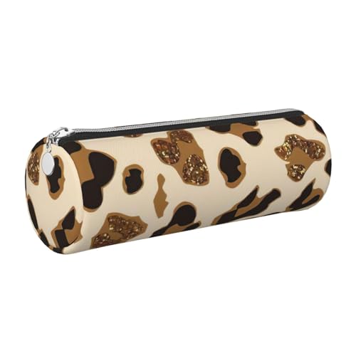 gopoo Federmäppchen aus Leder mit Leopardenmuster, schlanke ästhetische Ledertasche, Schreibwaren-Organizer-Tasche mit tragbarem Metallring, silber, Einheitsgröße, Kartenhalter gopoo Federmäppchen aus Leder mit Leopardenmuster, schlanke ästhetische Ledertasche, Schreibwaren-Organizer-Tasche mit tragbarem Metallring, silber, Einheitsgröße, Kartenhalter von gopoo