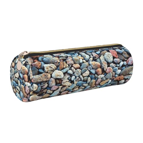 gopoo Federmäppchen aus Leder mit Steinmuster, schlanke ästhetische Ledertasche, Schreibwaren-Organizer-Tasche mit tragbarem Metallring, gold, Einheitsgröße, Kartenhalter gopoo Federmäppchen aus Leder mit Steinmuster, schlanke ästhetische Ledertasche, Schreibwaren-Organizer-Tasche mit tragbarem Metallring, gold, Einheitsgröße, Kartenhalter von gopoo