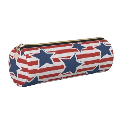gopoo Federmäppchen aus Leder mit Sternen-Flagge, schmal, ästhetisches Leder, Schreibwaren-Organizer-Tasche mit tragbarem Metallring, Rot / Weiß, gold, Einheitsgröße, Kartenhalter gopoo Federmäppchen aus Leder mit Sternen-Flagge, schmal, ästhetisches Leder, Schreibwaren-Organizer-Tasche mit tragbarem Metallring, Rot / Weiß, gold, Einheitsgröße, Kartenhalter von gopoo