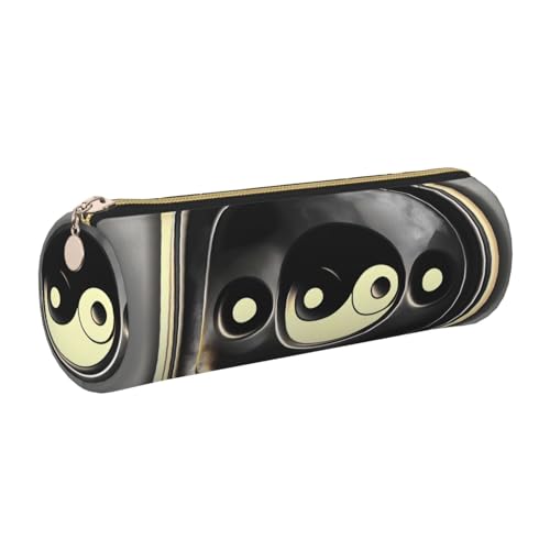 gopoo Federmäppchen aus Leder mit Yin-Yang-Muster, schlanke ästhetische Ledertasche, Schreibwaren-Organizer-Tasche mit tragbarem Metallring, gold, Einheitsgröße, Kartenhalter gopoo Federmäppchen aus Leder mit Yin-Yang-Muster, schlanke ästhetische Ledertasche, Schreibwaren-Organizer-Tasche mit tragbarem Metallring, gold, Einheitsgröße, Kartenhalter von gopoo