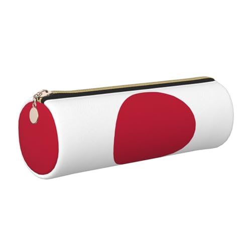gopoo Federmäppchen aus Leder mit japanischer Flagge, schlanke ästhetische Ledertasche, Schreibwaren-Organizer-Tasche mit tragbarem Metallring, gold, Einheitsgröße, Kartenhalter von gopoo