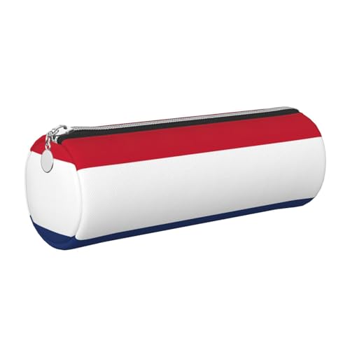gopoo Federmäppchen aus Leder mit niederländischer Flagge, schlanke ästhetische Ledertasche, Schreibwaren-Organizer-Tasche mit tragbarem Metallring, silber, Einheitsgröße, Kartenhalter von gopoo