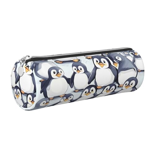 gopoo Federmäppchen aus Leder mit niedlichem Pinguin-Skizzenmuster, schlanke ästhetische Ledertasche, Schreibwaren-Organizer-Tasche mit tragbarem Metallring, silber, Einheitsgröße, Kartenhalter gopoo Federmäppchen aus Leder mit niedlichem Pinguin-Skizzenmuster, schlanke ästhetische Ledertasche, Schreibwaren-Organizer-Tasche mit tragbarem Metallring, silber, Einheitsgröße, Kartenhalter von gopoo