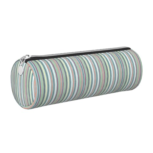 gopoo Federmäppchen aus Leder mit vertikalen Streifen, schlanke ästhetische Ledertasche, Schreibwaren-Organizer-Tasche mit tragbarem Metallring, silber, Einheitsgröße, Kartenhalter gopoo Federmäppchen aus Leder mit vertikalen Streifen, schlanke ästhetische Ledertasche, Schreibwaren-Organizer-Tasche mit tragbarem Metallring, silber, Einheitsgröße, Kartenhalter von gopoo