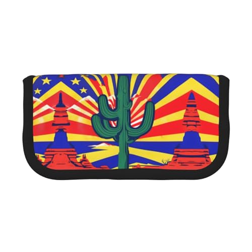 gopoo Federmäppchen aus Segeltuch mit Arizona-Flagge, organisierte Aufbewahrung für Reisen und den täglichen Gebrauch, Federmäppchen, Make-up-Tasche von gopoo