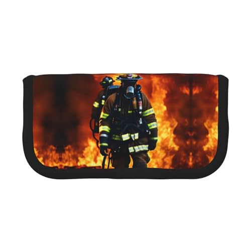 gopoo Federmäppchen aus Segeltuch mit Feuerwehrmann-Flamme – organisierte Aufbewahrung für Reisen und den täglichen Gebrauch, Federmäppchen, Make-up-Tasche von gopoo