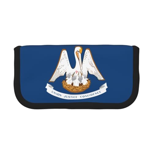 gopoo Federmäppchen aus Segeltuch mit Louisiana-Flagge – organisierte Aufbewahrung für Reisen und den täglichen Gebrauch, Federmäppchen, Make-up-Tasche von gopoo