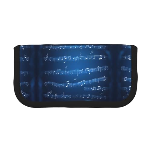 gopoo Federmäppchen aus Segeltuch mit Musiknoten, organisierte Aufbewahrung für Reisen und den täglichen Gebrauch, Federmäppchen, Make-up-Tasche, Blau von gopoo