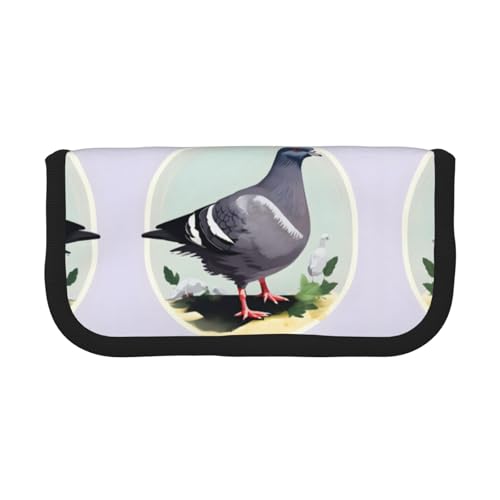 gopoo Federmäppchen aus Segeltuch mit grauem Taubenmuster, organisierte Aufbewahrung für Reisen und den täglichen Gebrauch, Federmäppchen, Make-up-Tasche von gopoo