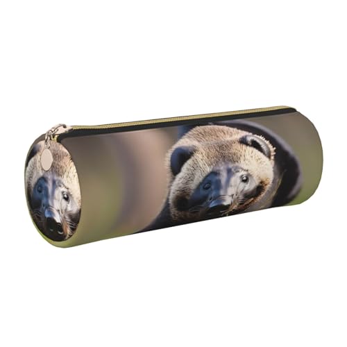 gopoo Federmäppchen aus schwarzem und weißem Honigdachsleder, schlanke ästhetische Ledertasche, Schreibwaren-Organizer-Tasche mit tragbarem Metallring, gold, Einheitsgröße, Kartenhalter gopoo Federmäppchen aus schwarzem und weißem Honigdachsleder, schlanke ästhetische Ledertasche, Schreibwaren-Organizer-Tasche mit tragbarem Metallring, gold, Einheitsgröße, Kartenhalter von gopoo