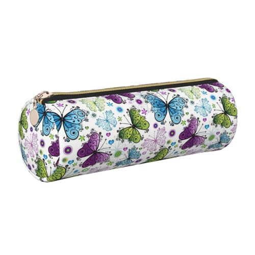 gopoo Federmappe aus Leder mit Schmetterlings-Motiv, schmal, ästhetisches Leder, Schreibwaren-Organizer-Tasche mit tragbarem Metallring, gold, Einheitsgröße, Kartenhalter gopoo Federmappe aus Leder mit Schmetterlings-Motiv, schmal, ästhetisches Leder, Schreibwaren-Organizer-Tasche mit tragbarem Metallring, gold, Einheitsgröße, Kartenhalter von gopoo
