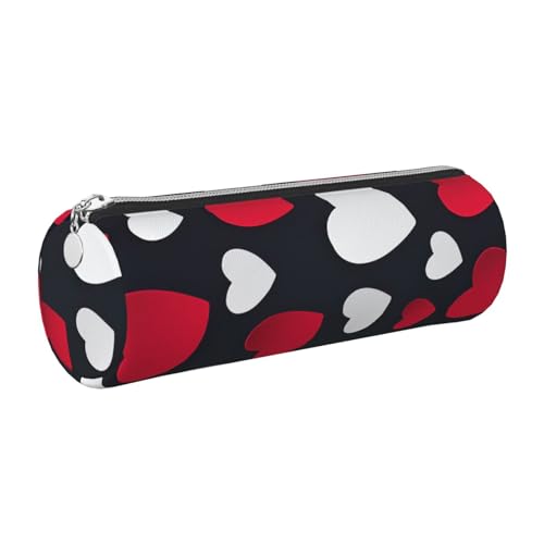 gopoo Happy Valentine's Day2 Leder-Federmäppchen, schlanke ästhetische Ledertasche, Schreibwaren-Organizer-Tasche mit tragbarem Metallring, silber, Einheitsgröße, Kartenhalter von gopoo