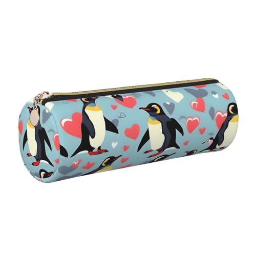 gopoo I Love Penguins Leder-Federmäppchen, schlanke ästhetische Ledertasche, Schreibwaren-Organizer-Tasche mit tragbarem Metallring, gold, Einheitsgröße, Kartenhalter gopoo I Love Penguins Leder-Federmäppchen, schlanke ästhetische Ledertasche, Schreibwaren-Organizer-Tasche mit tragbarem Metallring, gold, Einheitsgröße, Kartenhalter von gopoo