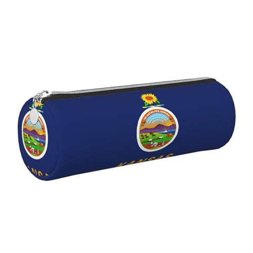 gopoo Kansas Federmappe mit Staatsflagge aus Leder, schlanke ästhetische Ledertasche, Schreibwaren-Organizer-Tasche mit tragbarem Metallring, silber, Einheitsgröße, Kartenhalter gopoo Kansas Federmappe mit Staatsflagge aus Leder, schlanke ästhetische Ledertasche, Schreibwaren-Organizer-Tasche mit tragbarem Metallring, silber, Einheitsgröße, Kartenhalter von gopoo