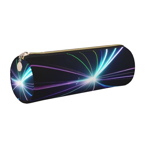 gopoo Laserleichtes Leder-Federmäppchen, schlanke ästhetische Ledertasche, Schreibwaren-Organizer-Tasche mit tragbarem Metallring, gold, Einheitsgröße, Kartenhalter von gopoo