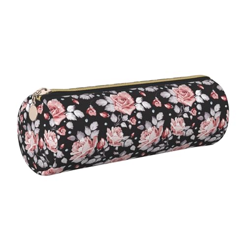 gopoo Leder-Federmäppchen, schlanke ästhetische Ledertasche, Schreibwaren-Organizer-Tasche mit tragbarem Metallring, gold, Einheitsgröße, Kartenhalter von gopoo