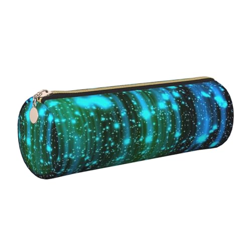 gopoo Leder-Federmäppchen, schlanke ästhetische Ledertasche, Schreibwaren-Organizer-Tasche mit tragbarem Metallring, gold, Einheitsgröße, Kartenhalter von gopoo