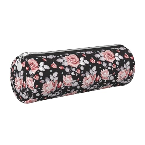 gopoo Leder-Federmäppchen, schlanke ästhetische Ledertasche, Schreibwaren-Organizer-Tasche mit tragbarem Metallring, silber, Einheitsgröße, Kartenhalter von gopoo