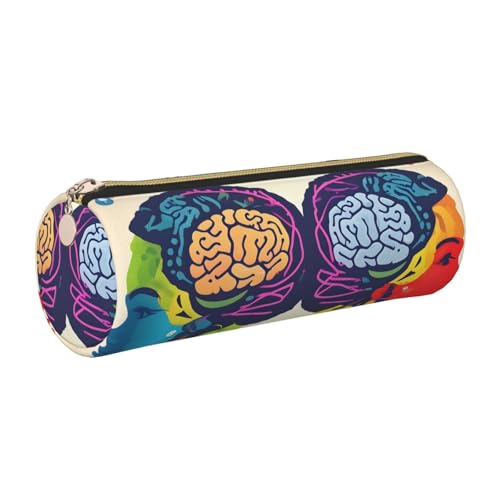 gopoo Leder-Federmäppchen für linke und rechte Gehirnhälfte, schlanke ästhetische Ledertasche, Schreibwaren-Organizer-Tasche mit tragbarem Metallring, gold, Einheitsgröße, Kartenhalter von gopoo