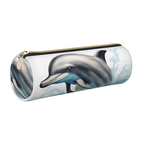 gopoo Leder-Federmäppchen mit Delfin-Optik, schlanke ästhetische Ledertasche, Schreibwaren-Organizer-Tasche mit tragbarem Metallring, gold, Einheitsgröße, Kartenhalter gopoo Leder-Federmäppchen mit Delfin-Optik, schlanke ästhetische Ledertasche, Schreibwaren-Organizer-Tasche mit tragbarem Metallring, gold, Einheitsgröße, Kartenhalter von gopoo