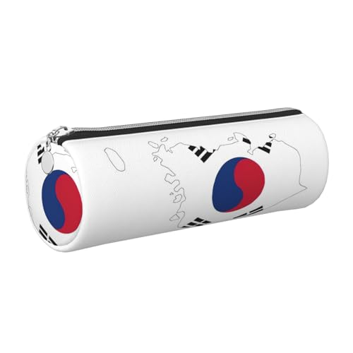 gopoo Leder-Federmäppchen mit Flagge der Republik Korea, schlanke ästhetische Ledertasche, Schreibwaren-Organizer-Tasche mit tragbarem Metallring, silber, Einheitsgröße, Kartenhalter gopoo Leder-Federmäppchen mit Flagge der Republik Korea, schlanke ästhetische Ledertasche, Schreibwaren-Organizer-Tasche mit tragbarem Metallring, silber, Einheitsgröße, Kartenhalter von gopoo