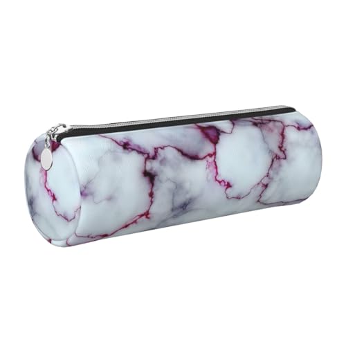 gopoo Leder-Federmäppchen mit Marmor-Textur, schmal, ästhetisches Leder, Schreibwaren-Organizer-Tasche mit tragbarem Metallring, Violett, silber, Einheitsgröße, Kartenhalter von gopoo