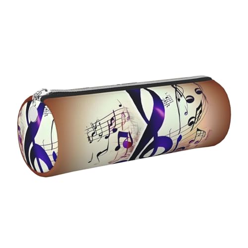 gopoo Leder-Federmäppchen mit Musiknoten, schlankes ästhetisches Lederetui, Schreibwaren-Organizer-Tasche mit tragbarem Metallring, Violett, silber, Einheitsgröße, Kartenhalter gopoo Leder-Federmäppchen mit Musiknoten, schlankes ästhetisches Lederetui, Schreibwaren-Organizer-Tasche mit tragbarem Metallring, Violett, silber, Einheitsgröße, Kartenhalter von gopoo
