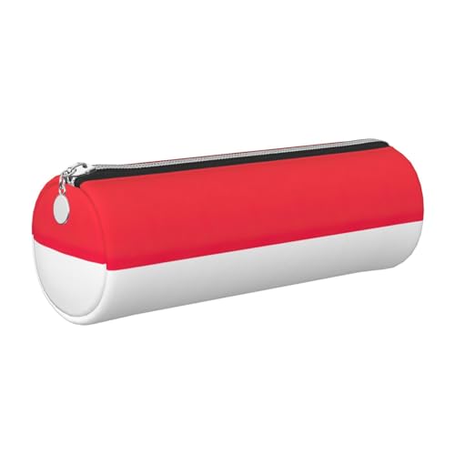 gopoo Leder-Federmäppchen mit indonesischer Flagge, schlanke ästhetische Ledertasche, Schreibwaren-Organizer-Tasche mit tragbarem Metallring, silber, Einheitsgröße, Kartenhalter gopoo Leder-Federmäppchen mit indonesischer Flagge, schlanke ästhetische Ledertasche, Schreibwaren-Organizer-Tasche mit tragbarem Metallring, silber, Einheitsgröße, Kartenhalter von gopoo