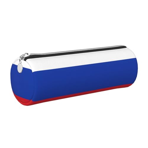 gopoo Leder-Federmäppchen mit russischer Flagge, schlanke ästhetische Ledertasche, Schreibwaren-Organizer-Tasche mit tragbarem Metallring, silber, Einheitsgröße, Kartenhalter gopoo Leder-Federmäppchen mit russischer Flagge, schlanke ästhetische Ledertasche, Schreibwaren-Organizer-Tasche mit tragbarem Metallring, silber, Einheitsgröße, Kartenhalter von gopoo