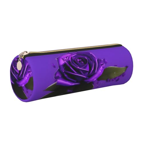 gopoo Leder-Federmäppchen mit violettem Rosenmuster, schlanke ästhetische Ledertasche, Schreibwaren-Organizer-Tasche mit tragbarem Metallring, gold, Einheitsgröße, Kartenhalter gopoo Leder-Federmäppchen mit violettem Rosenmuster, schlanke ästhetische Ledertasche, Schreibwaren-Organizer-Tasche mit tragbarem Metallring, gold, Einheitsgröße, Kartenhalter von gopoo