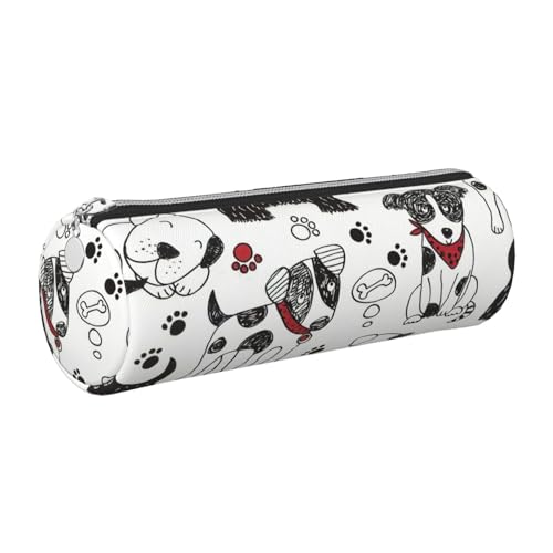 gopoo Lovely Dogs Leder-Federmäppchen, schlanke ästhetische Ledertasche, Schreibwaren-Organizer-Tasche mit tragbarem Metallring, silber, Einheitsgröße, Kartenhalter gopoo Lovely Dogs Leder-Federmäppchen, schlanke ästhetische Ledertasche, Schreibwaren-Organizer-Tasche mit tragbarem Metallring, silber, Einheitsgröße, Kartenhalter von gopoo